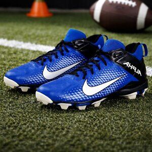 Nike Alpha Menace 2 Shark Football Cleats Mens 12 Blue White Performance AQ7653-